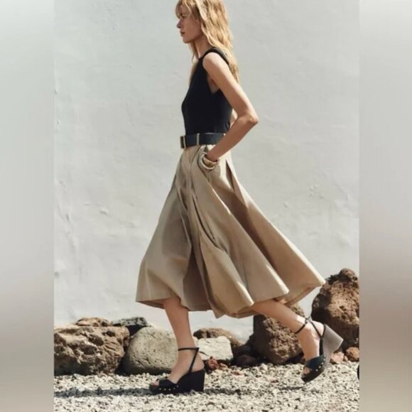 Zara contrast dress with shoulder pad NWOT - Picture 7 of 9